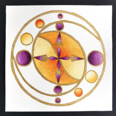 Mandala dell'evoluzione. Il disegno geometrico sembra un abbraccio