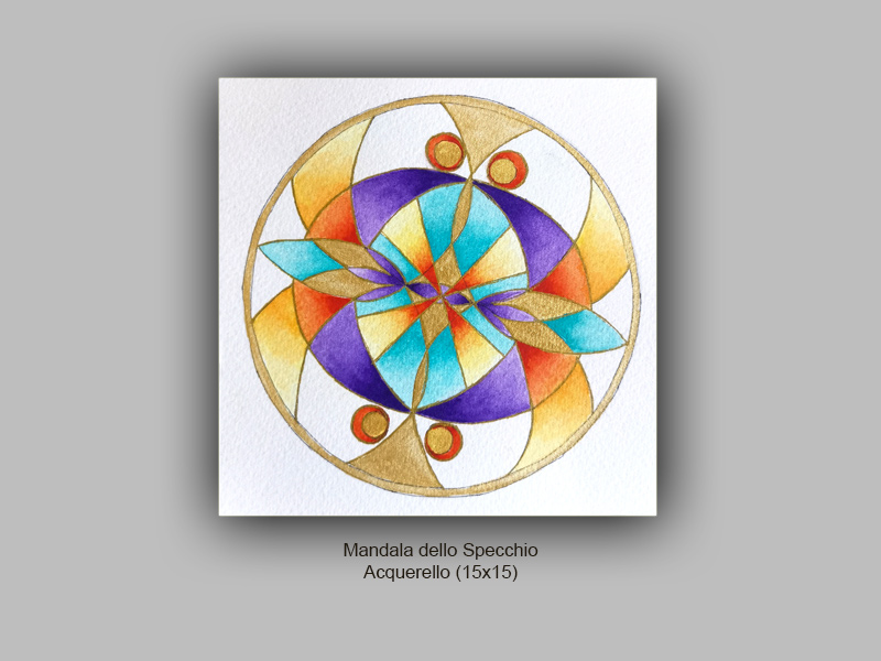 Mandala dell'evoluzione. Il disegno geometrico è un riflesso simmetrico. Vediamo la nostra immagine